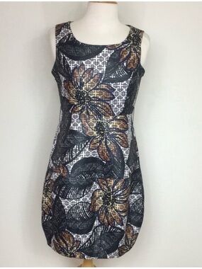 Bebe Women's Metallic Floral Sleeveless Sheath Mini Dress Size Small Classic